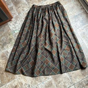 Ralph Lauren Silk Plaid Long Skirt Size 6